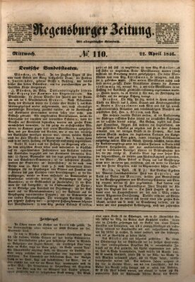 Regensburger Zeitung Mittwoch 22. April 1846