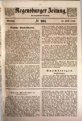 Regensburger Zeitung Montag 27. Juli 1846