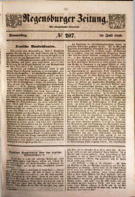 Regensburger Zeitung Donnerstag 30. Juli 1846