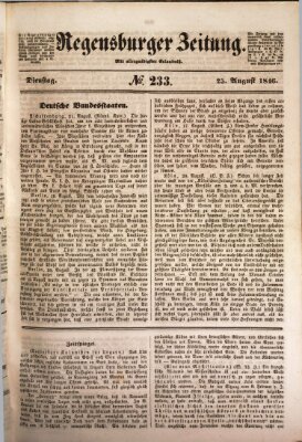 Regensburger Zeitung Dienstag 25. August 1846