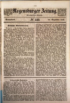 Regensburger Zeitung Samstag 12. Dezember 1846