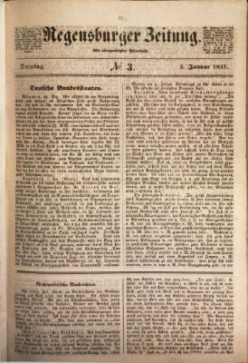 Regensburger Zeitung Sonntag 3. Januar 1847