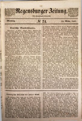 Regensburger Zeitung Montag 15. März 1847