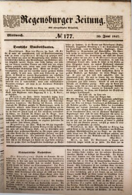 Regensburger Zeitung Mittwoch 30. Juni 1847