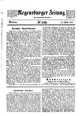 Regensburger Zeitung Montag 12. Juli 1847