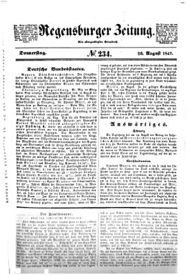Regensburger Zeitung Donnerstag 26. August 1847