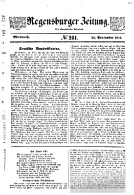 Regensburger Zeitung Mittwoch 22. September 1847