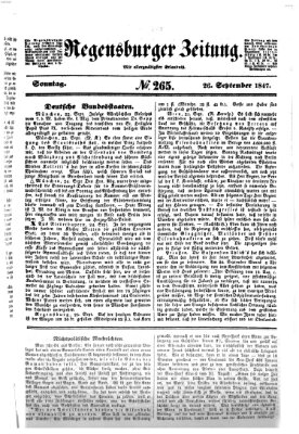 Regensburger Zeitung Sonntag 26. September 1847