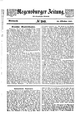 Regensburger Zeitung Mittwoch 20. Oktober 1847