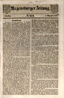 Regensburger Zeitung Dienstag 1. August 1848