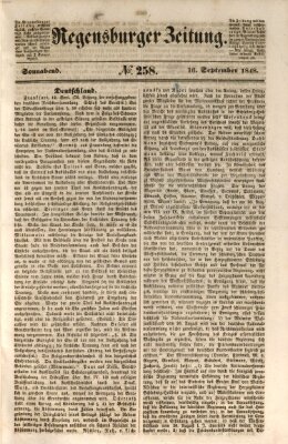 Regensburger Zeitung Samstag 16. September 1848
