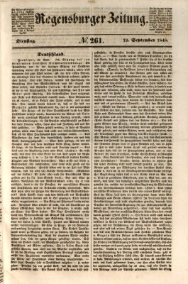 Regensburger Zeitung Dienstag 19. September 1848