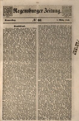 Regensburger Zeitung Donnerstag 1. März 1849