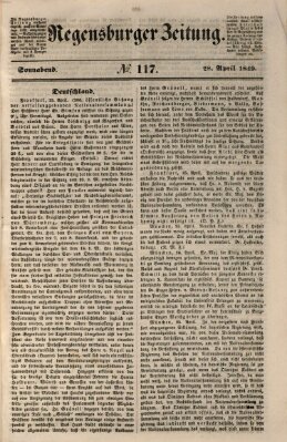Regensburger Zeitung Samstag 28. April 1849