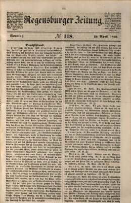 Regensburger Zeitung Sonntag 29. April 1849