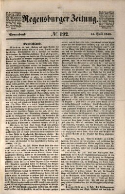 Regensburger Zeitung Samstag 14. Juli 1849