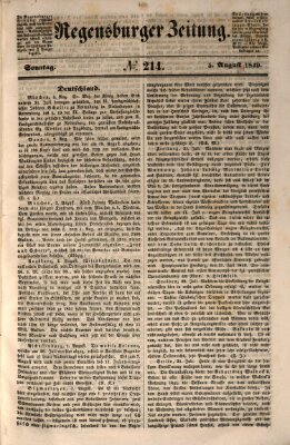Regensburger Zeitung Sonntag 5. August 1849