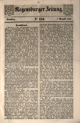 Regensburger Zeitung Dienstag 7. August 1849