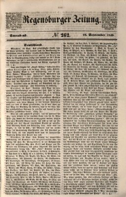 Regensburger Zeitung Samstag 22. September 1849