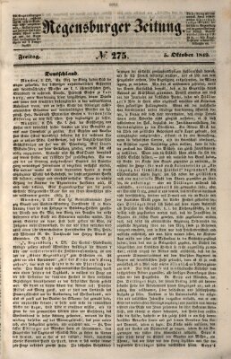 Regensburger Zeitung Freitag 5. Oktober 1849