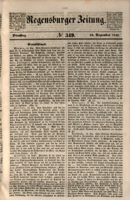 Regensburger Zeitung Dienstag 18. Dezember 1849