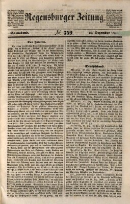 Regensburger Zeitung Samstag 29. Dezember 1849
