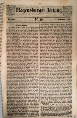 Regensburger Zeitung Sonntag 17. Februar 1850