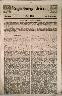 Regensburger Zeitung Freitag 21. Juni 1850