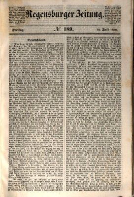 Regensburger Zeitung Freitag 12. Juli 1850