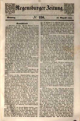 Regensburger Zeitung Sonntag 18. August 1850