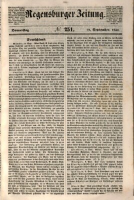 Regensburger Zeitung Donnerstag 12. September 1850