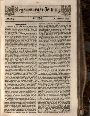 Regensburger Zeitung Montag 7. Oktober 1850