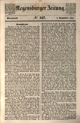 Regensburger Zeitung Samstag 7. Dezember 1850