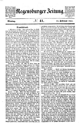 Regensburger Zeitung Montag 10. Februar 1851