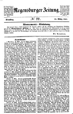 Regensburger Zeitung Dienstag 18. März 1851