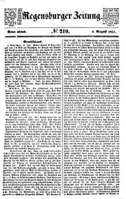 Regensburger Zeitung Samstag 2. August 1851