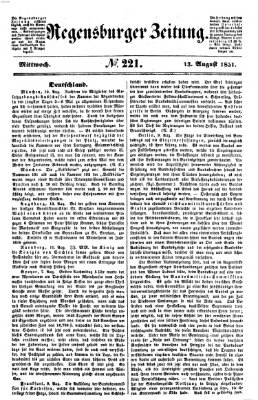 Regensburger Zeitung Mittwoch 13. August 1851