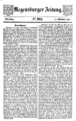 Regensburger Zeitung Dienstag 14. Oktober 1851