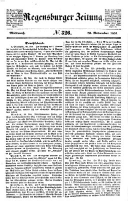 Regensburger Zeitung Mittwoch 26. November 1851