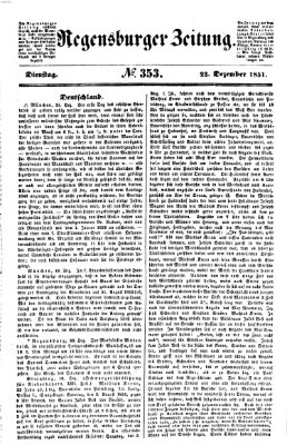 Regensburger Zeitung Dienstag 23. Dezember 1851