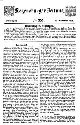 Regensburger Zeitung Donnerstag 25. Dezember 1851