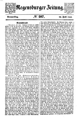 Regensburger Zeitung Donnerstag 29. Juli 1852