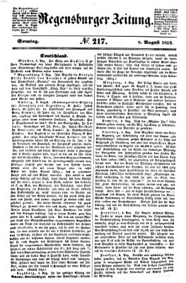 Regensburger Zeitung Sonntag 8. August 1852