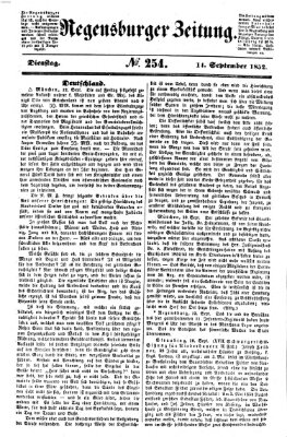 Regensburger Zeitung Dienstag 14. September 1852