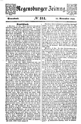 Regensburger Zeitung Samstag 13. November 1852