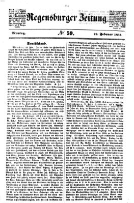 Regensburger Zeitung Montag 28. Februar 1853
