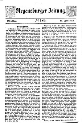 Regensburger Zeitung Dienstag 12. Juli 1853