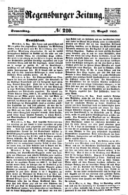 Regensburger Zeitung Donnerstag 11. August 1853