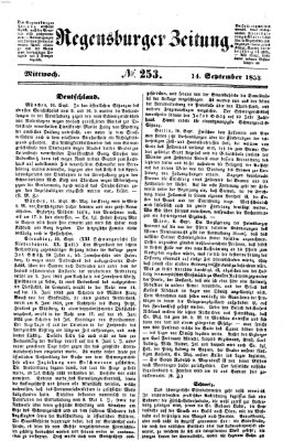 Regensburger Zeitung Mittwoch 14. September 1853