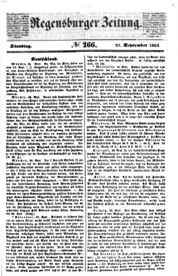 Regensburger Zeitung Dienstag 27. September 1853